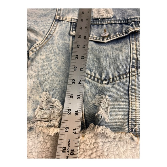 Jean Jacket Acid Wash Cropped Destroyed Size Xs - Picture 10 of 10